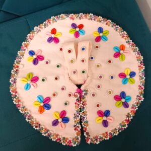 Pastel Bliss: Multi-Color Cowrie Shell (Kodi) Flower Poshak for Laddu Gopal