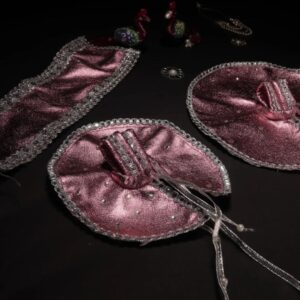 Shahi Gulabi Silver Lace Kanha Ji and shree ji vastra