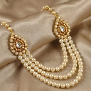 Maharaja Style 3-Layer Pearl Necklace