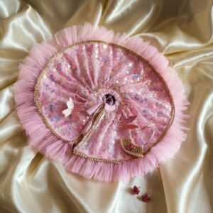 Dreamy Pink Frill Designer Poshak