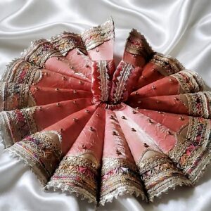 Royal Peach Zari Embroidered  Poshak